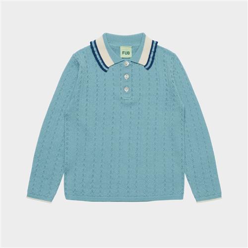 FUB Pointelle Polo Light Teal Light Teal 120 cm  Blå  120 cm  Piger
