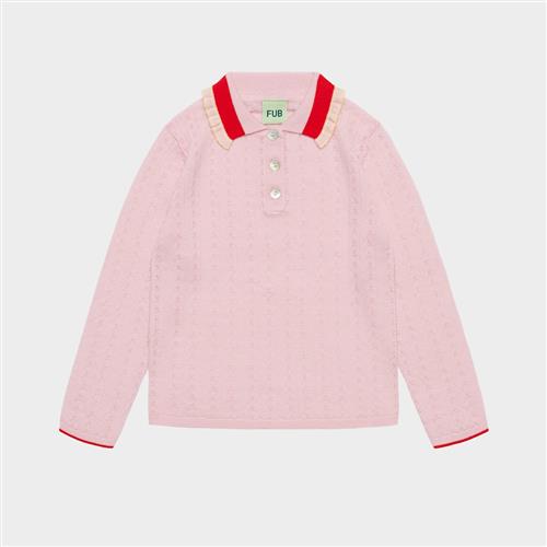 FUB Pointelle Polo Rose Quartz Rose Quartz 130 cm  Lyserød  130 cm  Piger