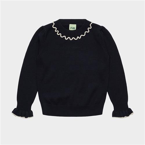 FUB Frill Jumper Dark Navy Dark Navy 100 cm  Marineblå  100 cm  Piger