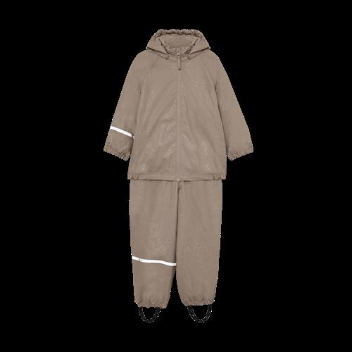 Celavi Rainwear Set - AOP, w. fleece Fungi Fungi-120 cm  Brun  120 cm