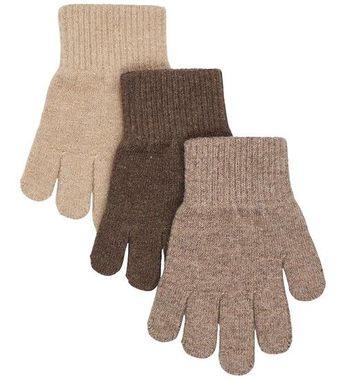 Mikk-Line Handsker - Uld - 3-pak - Beige Melange-Melange Denver