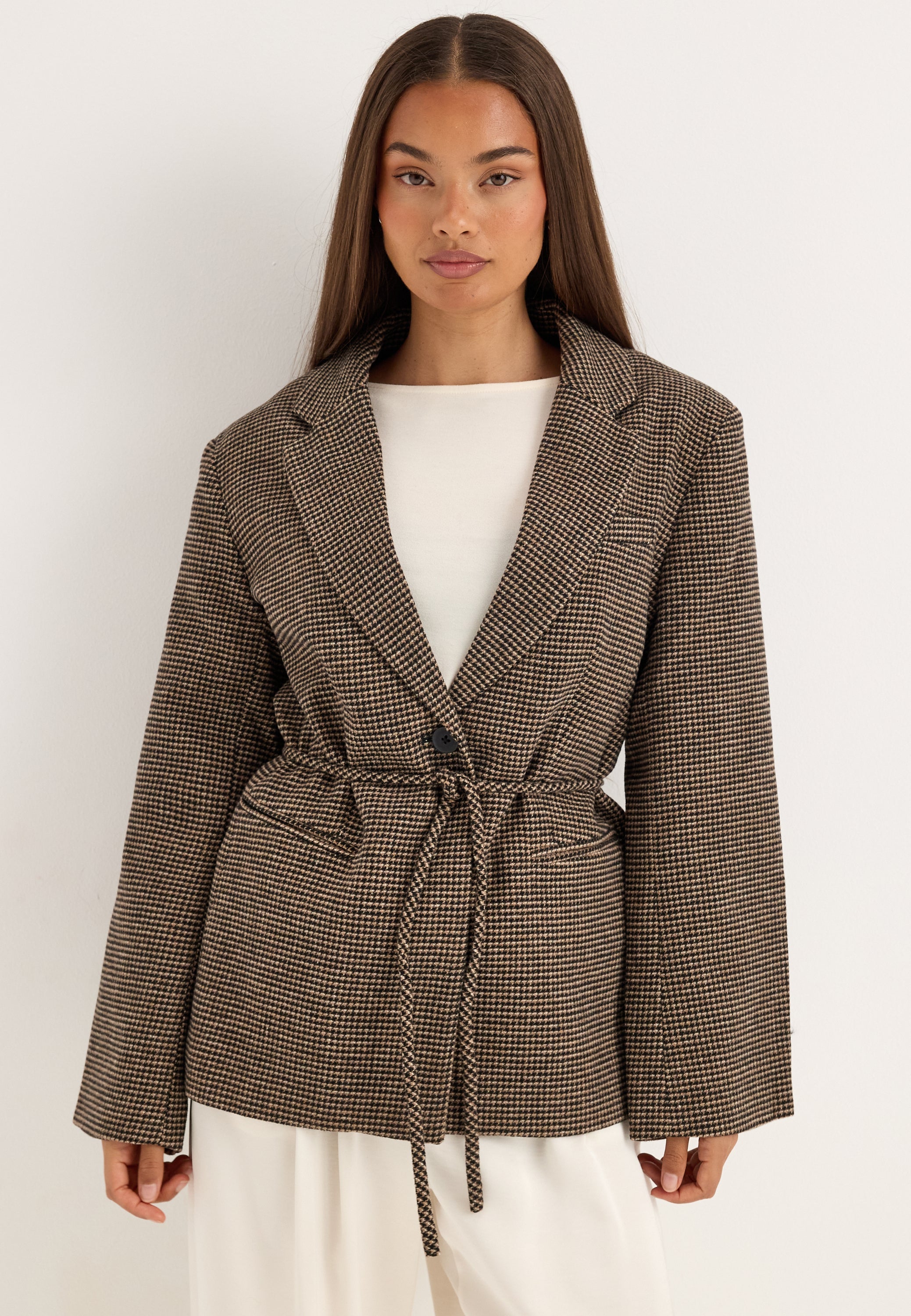 ONLY Onlnella L/S BELT CHECK BLAZER