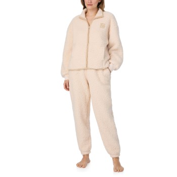 DKNY Chill In Style Zip Top Jogger Set Beige polyester Large Dame