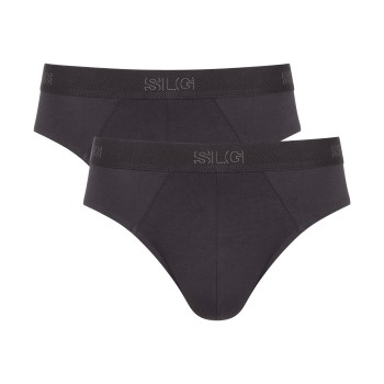 Sloggi 2P SLG Base Midi Briefs Mørkgrå  bomuld X-Large Herre
