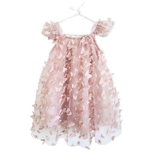 DOLLY by Le Petit Tom Tylkjole Med Sommerfugler Lyserød Dolly Pink-0-1 Y  Lyserød  0-1 år  Piger