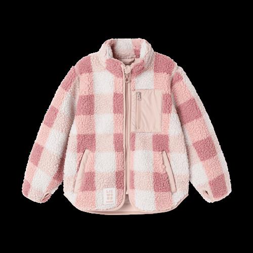 Liewood Nolan Pile Jacket Mega Check Rose Blush Mega Check Rose Blush 116 cm  Lyserød  116 cm  Piger