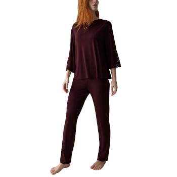 Triumph Amourette PK LSL Pyjama Set Mørkelilla modal fibre 48 Dame