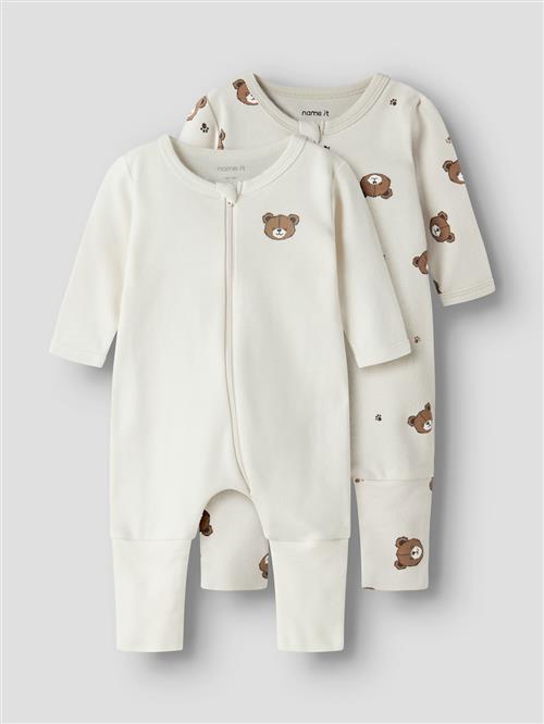 Name It Bear 2-pak Pyjamas Pumice Stone  Pumice Stone 92 cm  Beige  92 cm  Drenge, Piger
