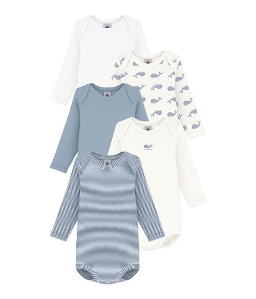 Petit Bateau 5-pack long-sleeve Baby Bodysuits Variante 1 Variante 1 6 Months  Creme  6 måneder  Drenge, Piger