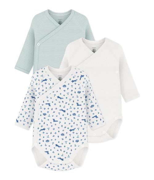 Petit Bateau 3-Pack Long-Sleeve Baby Bodysuits Variante 1 Variante 1 3 Months  Creme  3 måneder  Drenge, Piger