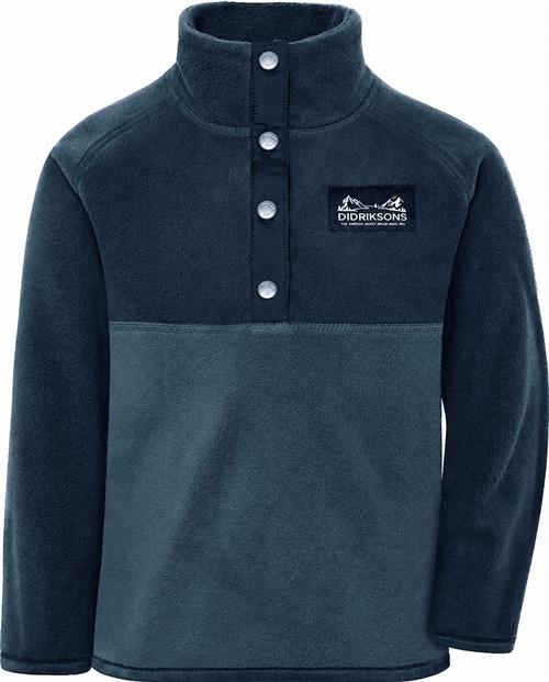 Didriksons Monte Jakke Med Halv Knaplukning Mountain Blue  Mountain Blue 120 cm  Blå  120 cm  Drenge, Piger