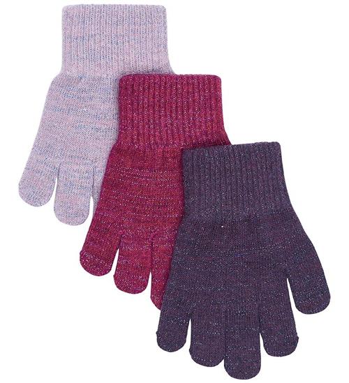 Mikk-Line Handsker - Uld - 3-pak - Plum Perfect/Catawaba Grape/P