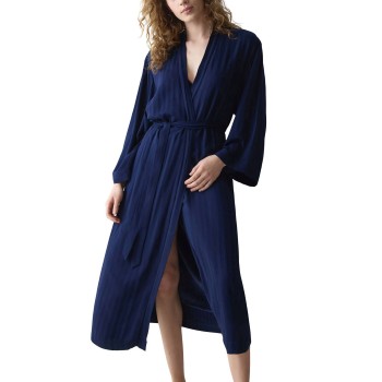 Triumph Amourette Jacquard Long Robe Marineblå viskose 44/46 Dame