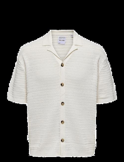 ONLY & SONS | Onsthiago Ovz 7 Ss Resort Crochet Shirt | L