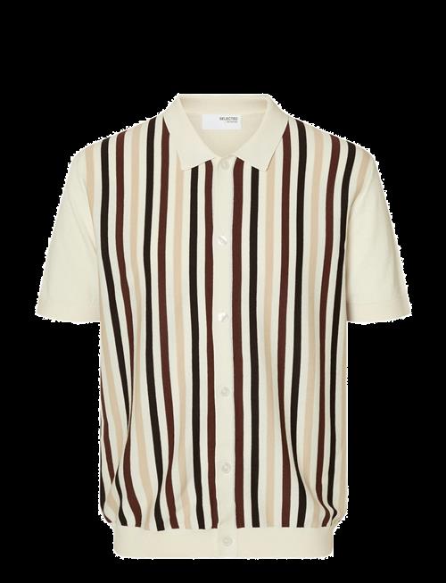 Selected | Slhmattis Ss Knit Stripe Polo Cardigan | S