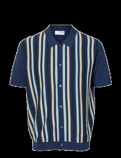 Selected | Slhmattis Ss Knit Stripe Polo Cardigan | S