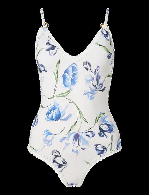 Malina | Nila V-Neck Crochet Trimmed Swimsuit | XS