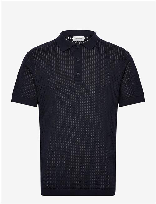 Lindbergh | Crochet Knitted S/S V-Neck Polo | M