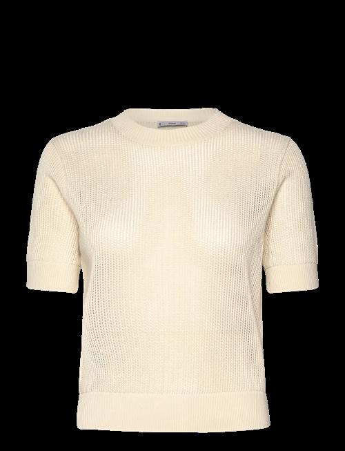 Mango | Short-Sleeved Openwork Knitted Sweater | XS