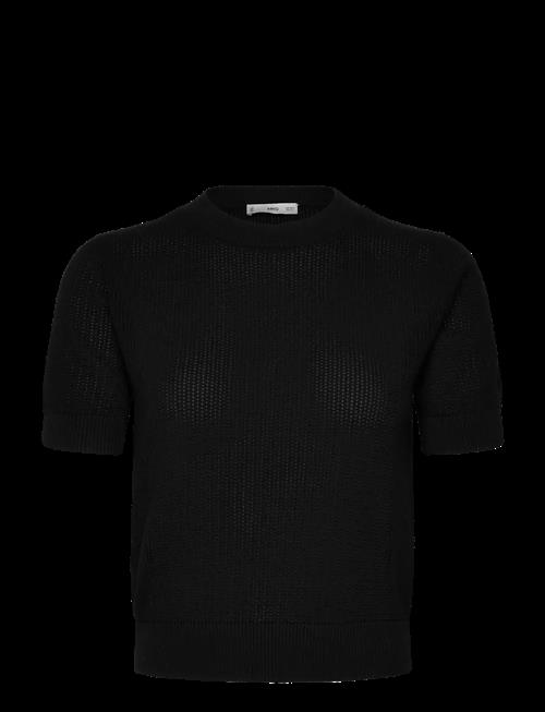 Mango | Short-Sleeved Openwork Knitted Sweater | S