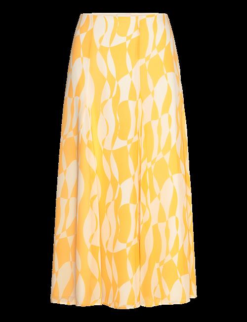 Calvin Klein | Printed Chiffon Godet Midi Skirt | 38