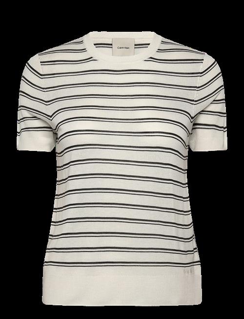 Calvin Klein | Viscose Short Sleeve Sweater Str | L