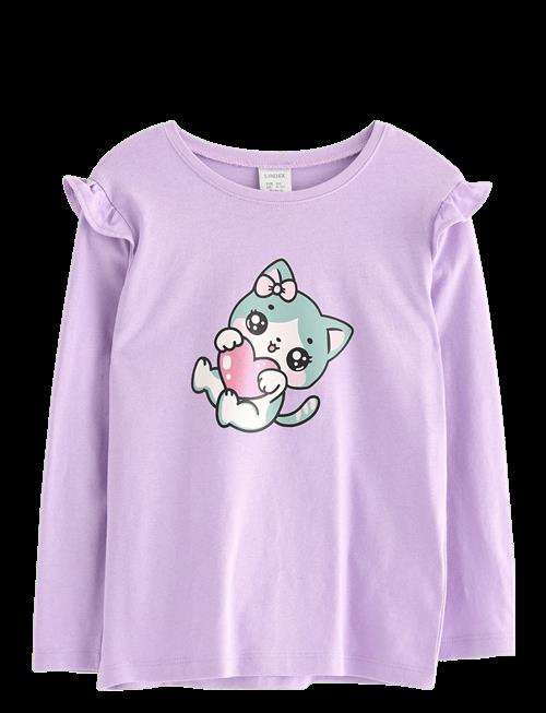Lindex | Top With Frill Detail Cat Prin | 98