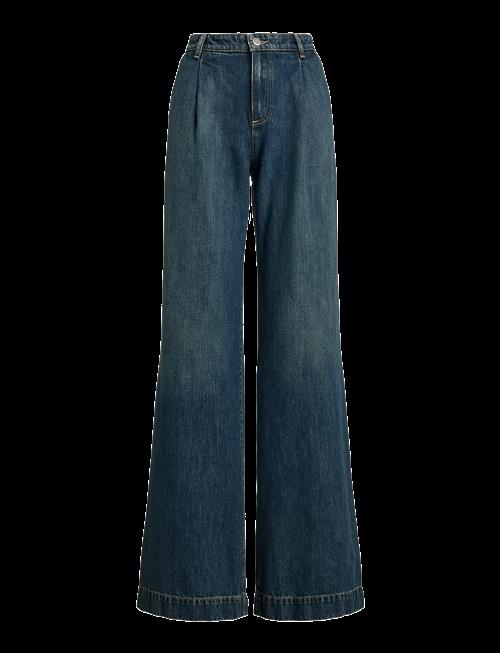 Lauren Ralph Lauren | High-Rise Pleated Wide-Leg Jean | 42