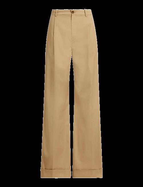 Lauren Ralph Lauren | Pleated Cotton Twill Wide-Leg Pant | 36