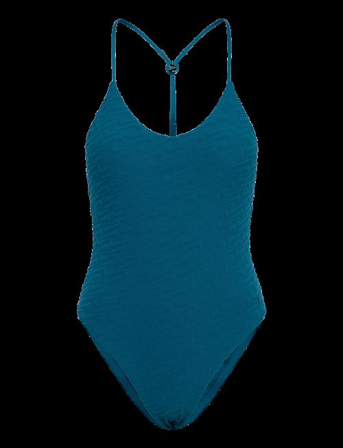 NIKE SWIM | Nike Swoosh Terry Towelling V Neck One Piece | L