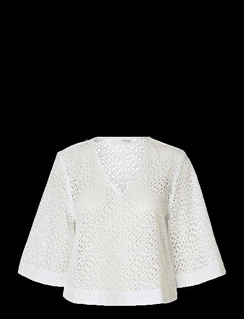 Selected | Slflaerke 3/4 Cropped Broderi Ang Top B | 38