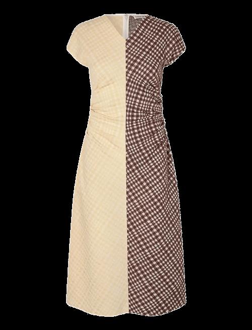STINE GOYA | 2118 Checkered Jersey, Ruched Waist | XL