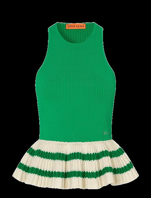 STINE GOYA | 2383 Lightweight Knit, Ruffle Tank | M