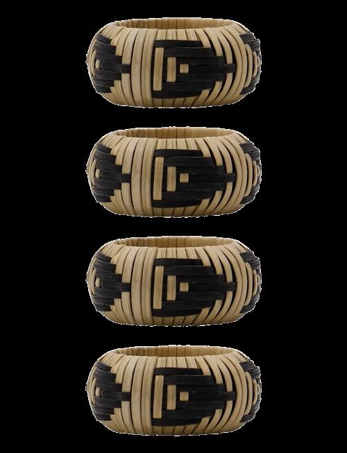 house doctor | Napkin Rings, Hdbam, Nature, Black | 5.5X5.5X2.5CM
