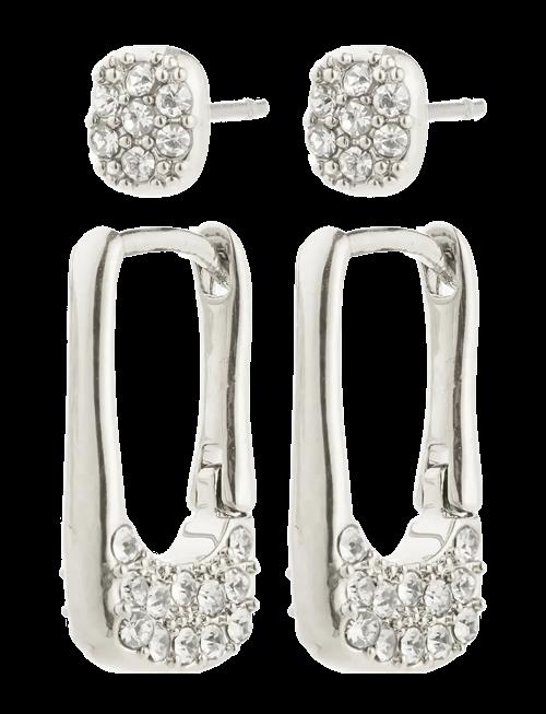 Pilgrim | Instant Earrings 2-In-1 Set, Silver-Plated | ONE SIZE