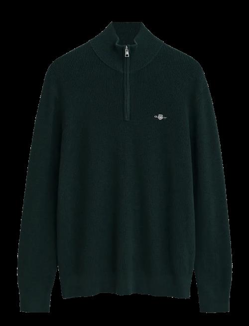 Gant | Cotton Merino Ribbed Half Zip | S