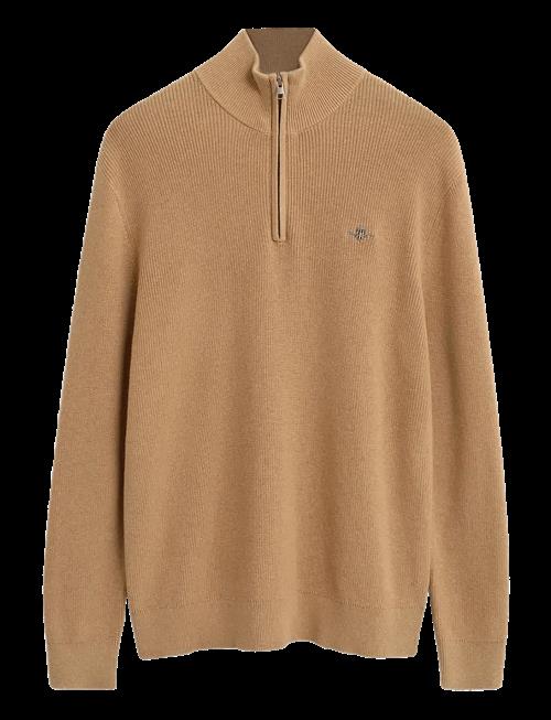 Gant | Cotton Merino Ribbed Half Zip | L