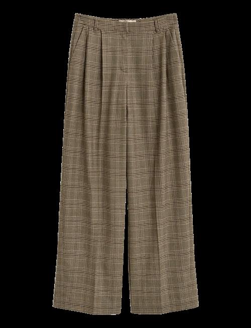 Gant | Checked Pleated Wool Blend Pants | 44