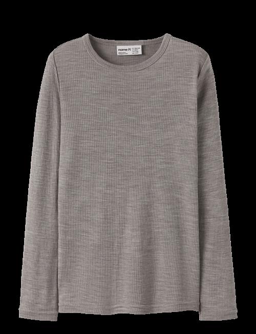 name it | Nknwax Wool Rib Ls Top | 146-152