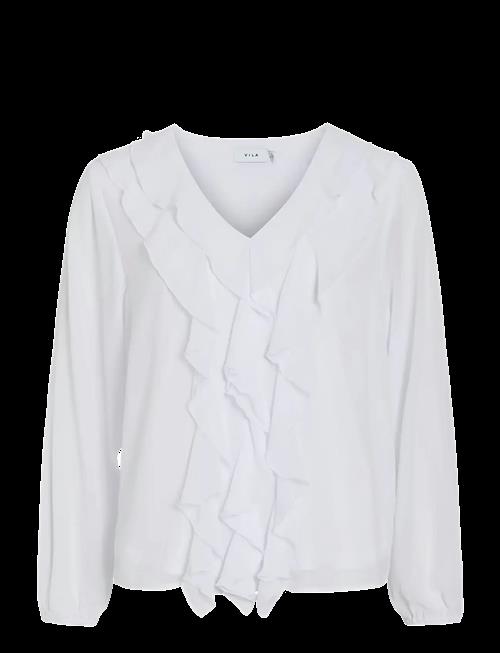Vila | Viane L/S V-Neck Frill Top - Noos | 42