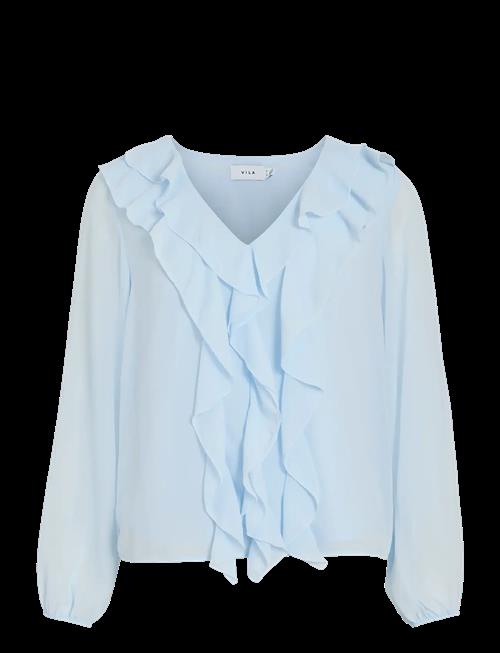 Vila | Viane L/S V-Neck Frill Top - Noos | 38