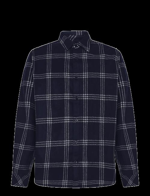 Knowledge Cotton Apparel | Merino Wool Checked Shirt Rws | XL