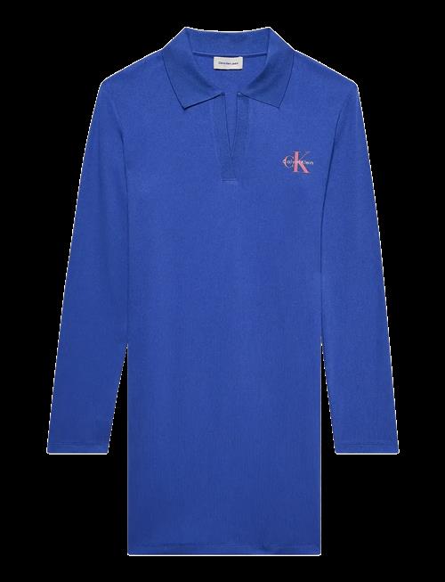 Calvin Klein Jeans | Ls Monologo Rib Polo Mini Dress | XXS