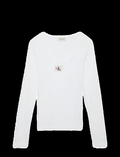 Calvin Klein Jeans | Ls Woven Label 2X2 Baby Rib Scoo | XS