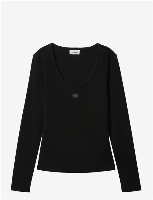 Calvin Klein Jeans | Ls Woven Label 2X2 Baby Rib Scoo | XXS