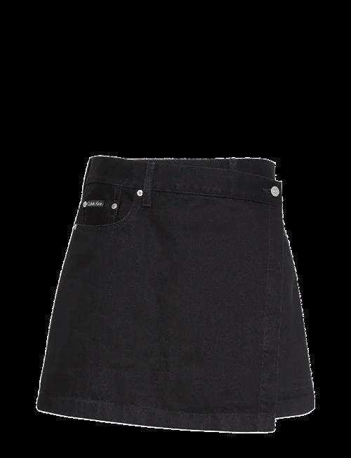 Calvin Klein Jeans | Denim Mini Wrap Skirt Soft Black | 28