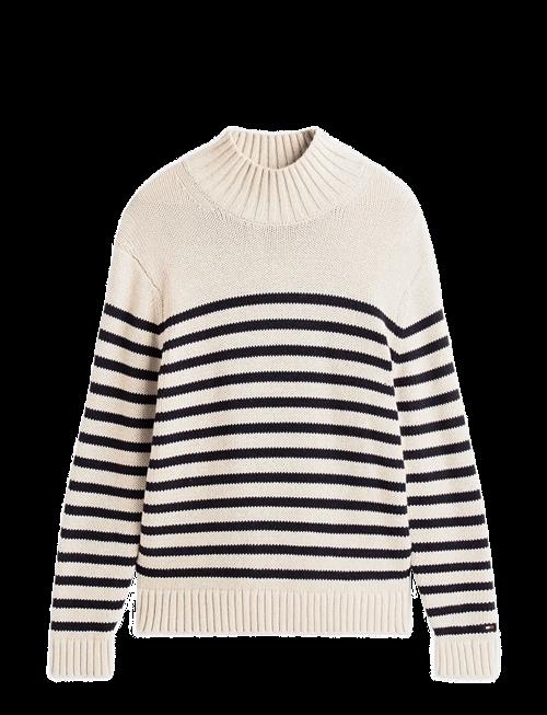 Tommy Hilfiger | Breton Cotton Stripe Mock Neck | M