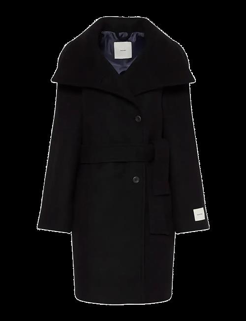Calvin Klein | Funnel Neck Knee Length Wool Coa | S
