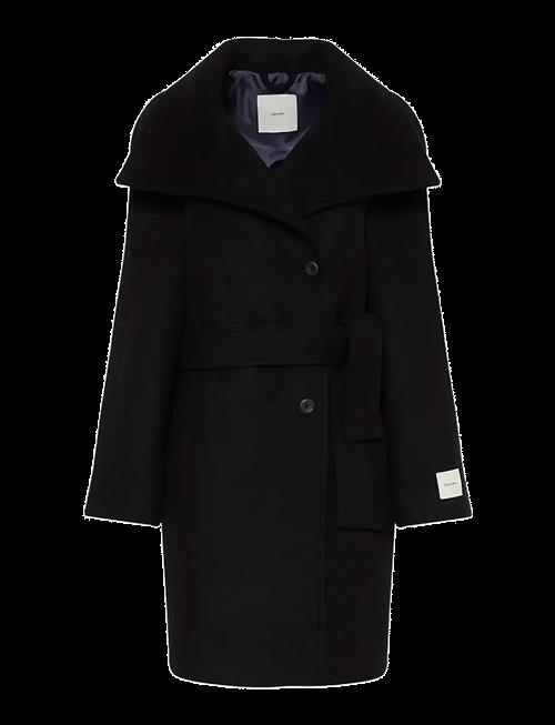 Calvin Klein | Funnel Neck Knee Length Wool Coa | XL