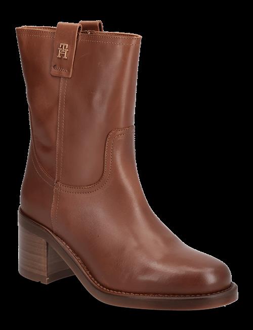 Tommy Hilfiger | Riding Lthr Mid Boot Block Heel | 40
